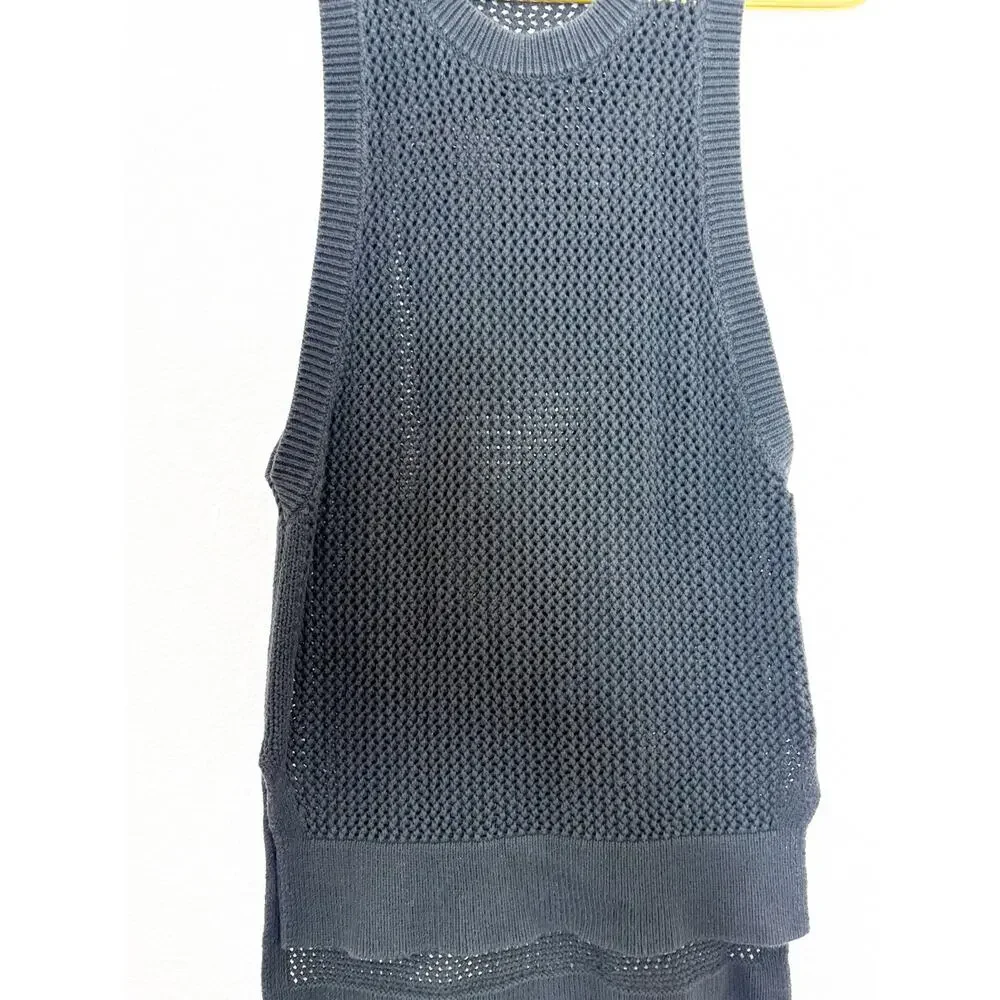 Lululemon Simply The Vest Black Open Knit Oversized Pullover